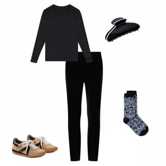 LOFT L Black Velvet Pull On Leggings - Picture 13 of 16